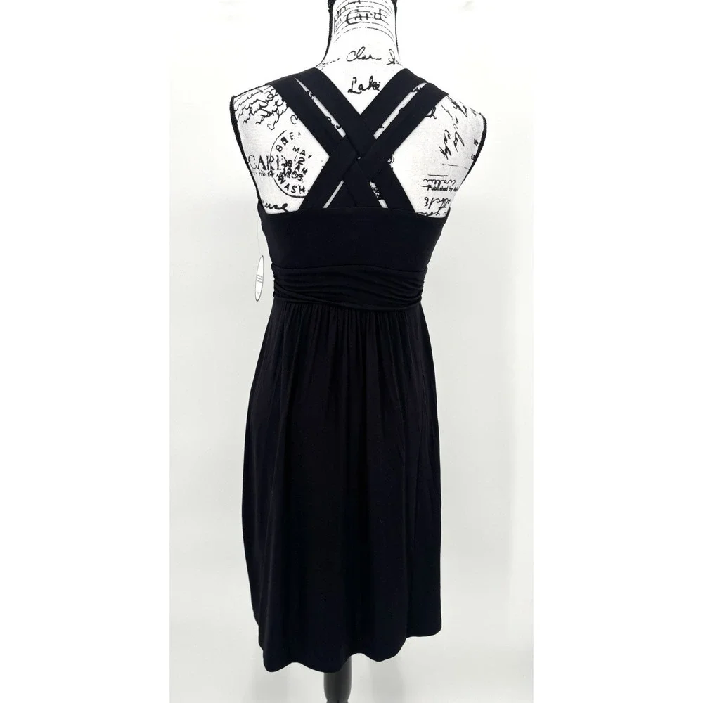 Soma Intimates Cross Back Strap Bra Dress Black Size XS‎ NWT Built In Bra